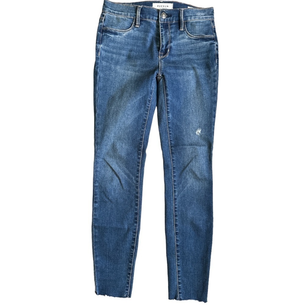 PACSUN Ankle Jegging Super Stretch Women’s Denim Jeans Raw Hem Size 24